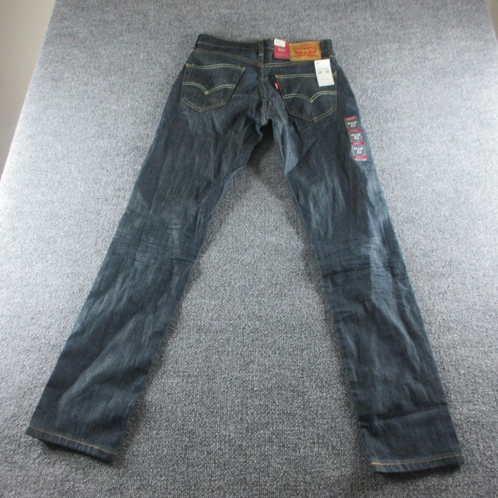 Levis 511 Jeans Mens 29x32 Blue Slim Tapered Dark Wash Stretch Denim Casual